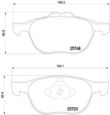 BREMBO stabdžių trinkelių rinkinys, diskinis stabdys P 24 158