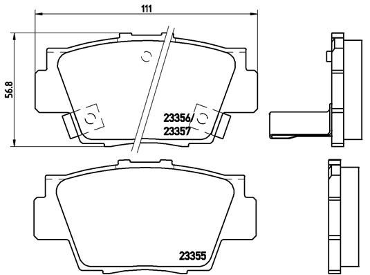 BREMBO stabdžių trinkelių rinkinys, diskinis stabdys P 28 040