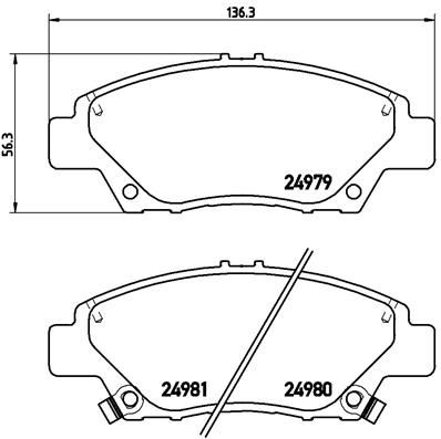 BREMBO stabdžių trinkelių rinkinys, diskinis stabdys P 28 050X