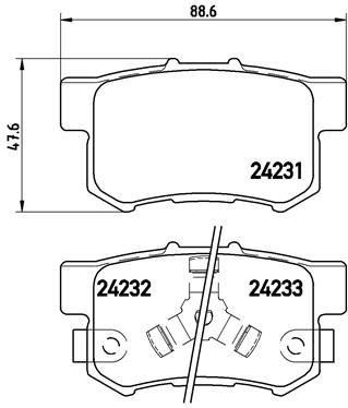 BREMBO Комплект тормозных колодок, дисковый тормоз P 28 051