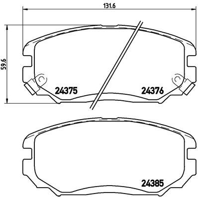 BREMBO Комплект тормозных колодок, дисковый тормоз P 30 038