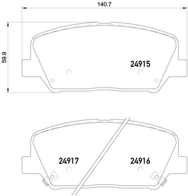 BREMBO stabdžių trinkelių rinkinys, diskinis stabdys P 30 065X