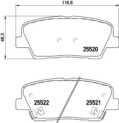 BREMBO stabdžių trinkelių rinkinys, diskinis stabdys P 30 081