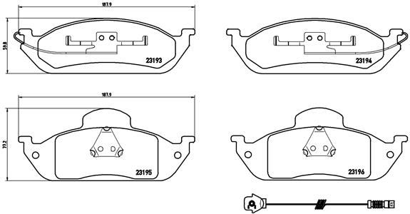 BREMBO Комплект тормозных колодок, дисковый тормоз P 50 039