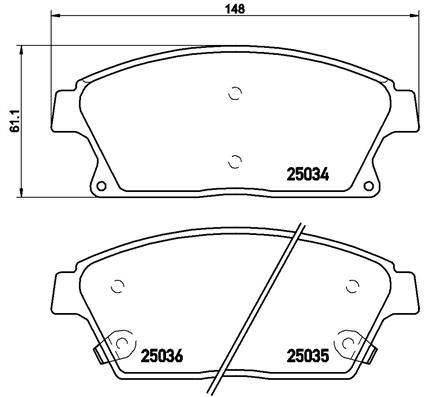 BREMBO stabdžių trinkelių rinkinys, diskinis stabdys P 59 077X