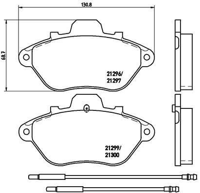 BREMBO stabdžių trinkelių rinkinys, diskinis stabdys P 61 036