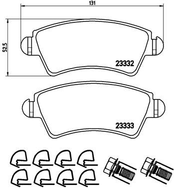 BREMBO Комплект тормозных колодок, дисковый тормоз P 61 067