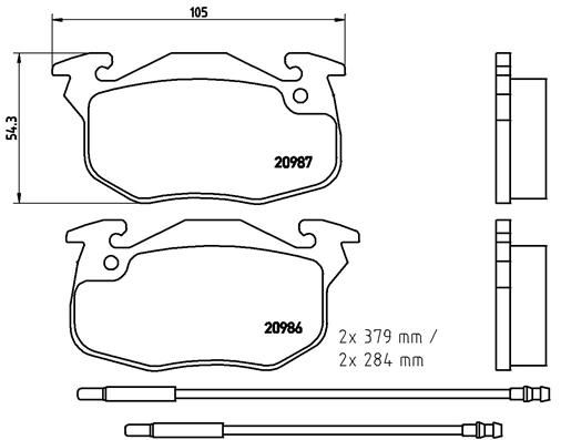 BREMBO Комплект тормозных колодок, дисковый тормоз P 61 099