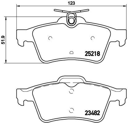 BREMBO stabdžių trinkelių rinkinys, diskinis stabdys P 61 110