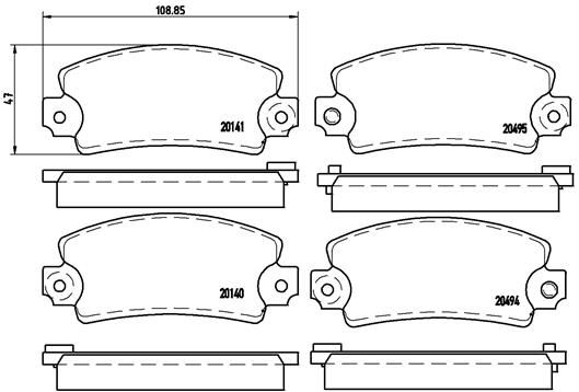 BREMBO stabdžių trinkelių rinkinys, diskinis stabdys P 68 001