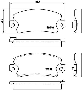 BREMBO Комплект тормозных колодок, дисковый тормоз P 68 004
