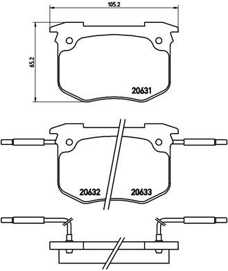 BREMBO Комплект тормозных колодок, дисковый тормоз P 68 011