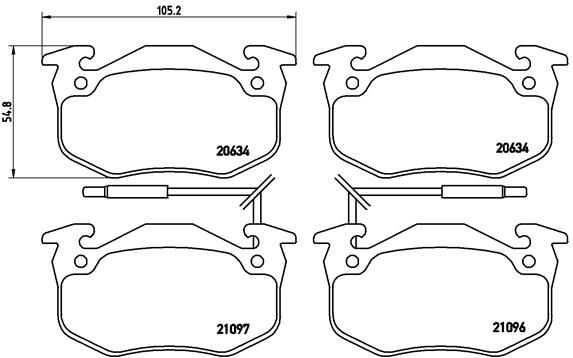 BREMBO stabdžių trinkelių rinkinys, diskinis stabdys P 68 015