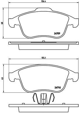 BREMBO Комплект тормозных колодок, дисковый тормоз P 68 046