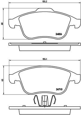 BREMBO stabdžių trinkelių rinkinys, diskinis stabdys P 68 047