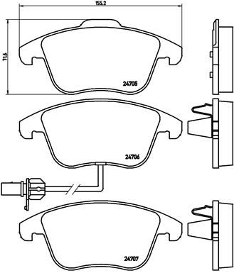 BREMBO Комплект тормозных колодок, дисковый тормоз P 85 113
