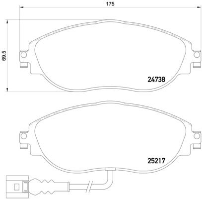 BREMBO stabdžių trinkelių rinkinys, diskinis stabdys P 85 131