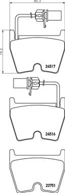 BREMBO stabdžių trinkelių rinkinys, diskinis stabdys P 85 132