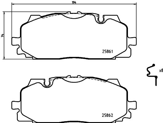 BREMBO Комплект тормозных колодок, дисковый тормоз P 85 165