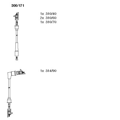 BREMI uždegimo laido komplektas 300/171