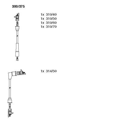 BREMI uždegimo laido komplektas 300/375