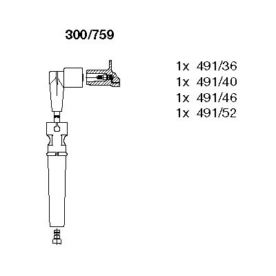 BREMI Комплект проводов зажигания 300/759