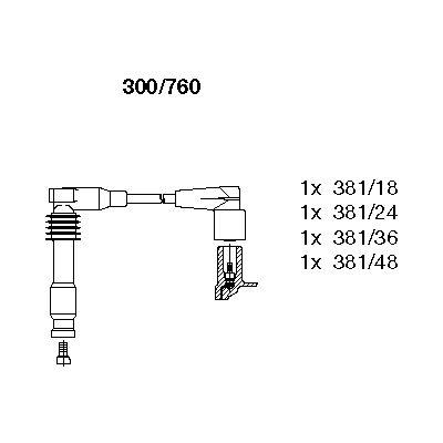 BREMI Комплект проводов зажигания 300/760