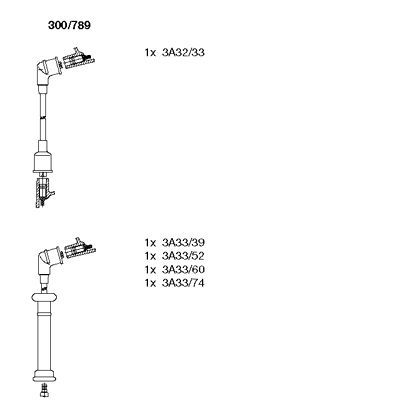 BREMI uždegimo laido komplektas 300/789