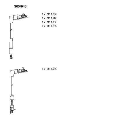 BREMI uždegimo laido komplektas 300/946