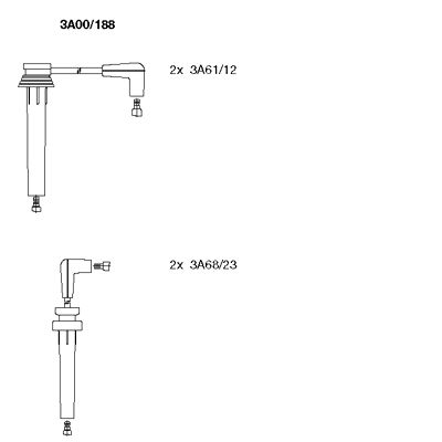 BREMI uždegimo laido komplektas 3A00/188