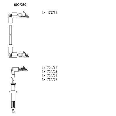 BREMI Комплект проводов зажигания 600/259