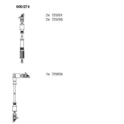 BREMI Комплект проводов зажигания 600/274