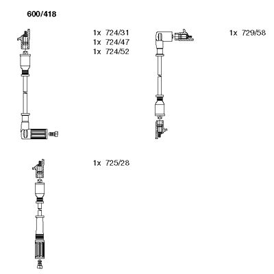 BREMI Комплект проводов зажигания 600/418