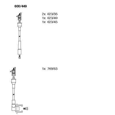 BREMI Комплект проводов зажигания 600/449