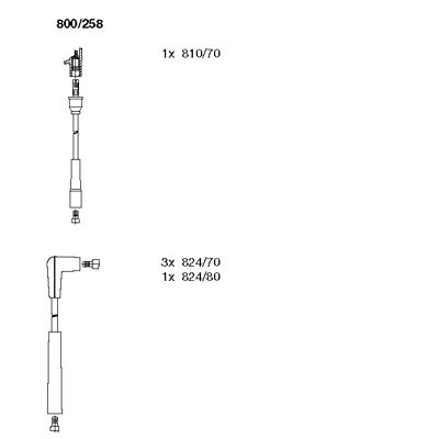 BREMI Комплект проводов зажигания 800/258