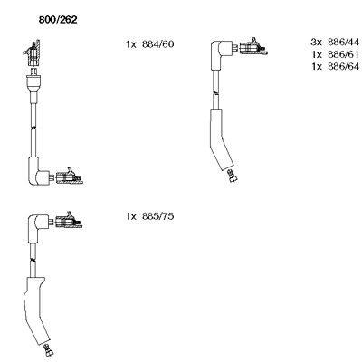 BREMI uždegimo laido komplektas 800/262
