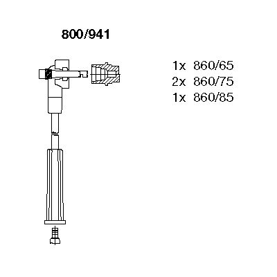 BREMI Комплект проводов зажигания 800/941