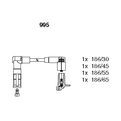 BREMI Комплект проводов зажигания 995