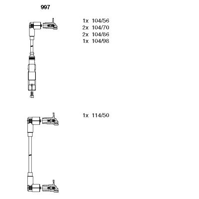 BREMI Комплект проводов зажигания 997
