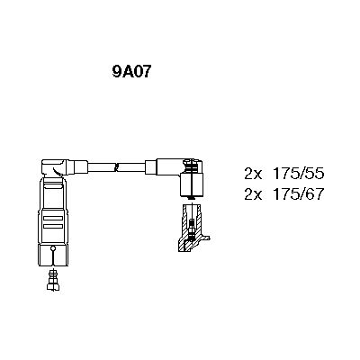 BREMI Комплект проводов зажигания 9A07