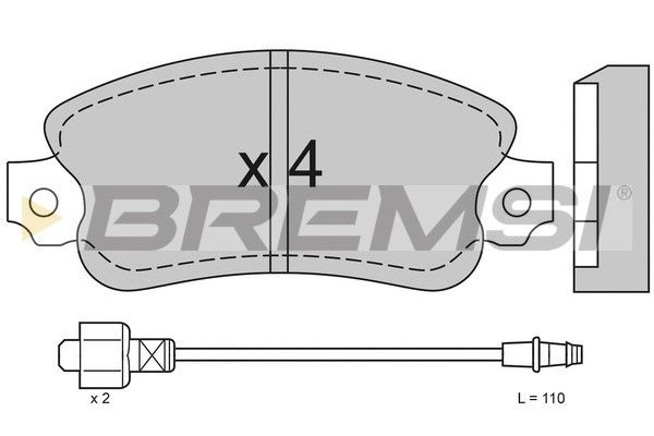 BREMSI stabdžių trinkelių rinkinys, diskinis stabdys BP2127