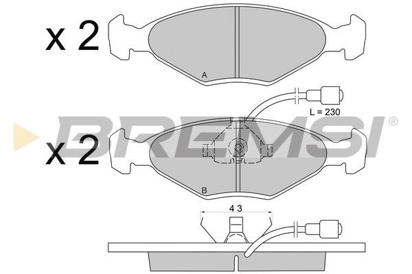 BREMSI Комплект тормозных колодок, дисковый тормоз BP2177