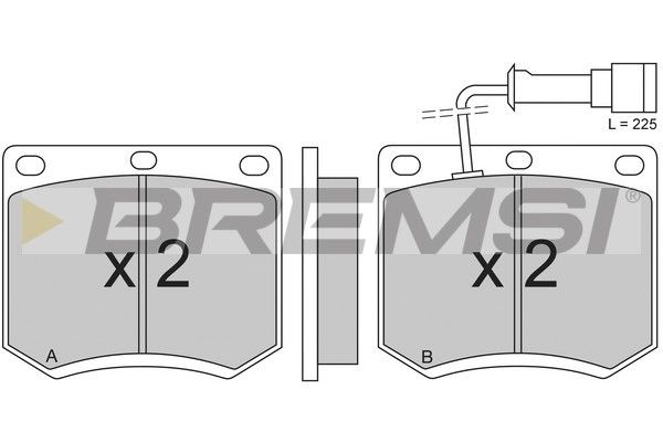 BREMSI Комплект тормозных колодок, дисковый тормоз BP2205