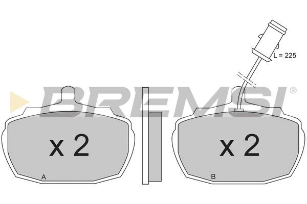 BREMSI Комплект тормозных колодок, дисковый тормоз BP2206