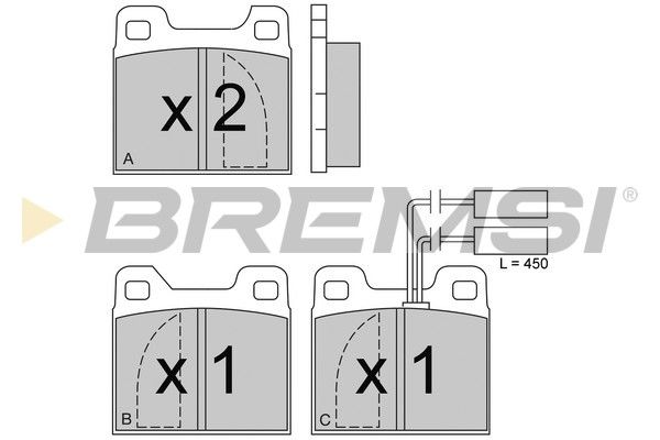 BREMSI stabdžių trinkelių rinkinys, diskinis stabdys BP2225