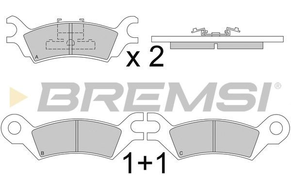 BREMSI stabdžių trinkelių rinkinys, diskinis stabdys BP2251