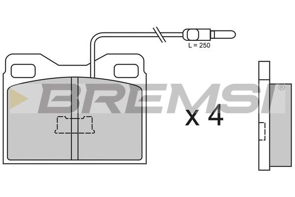 BREMSI Комплект тормозных колодок, дисковый тормоз BP2264