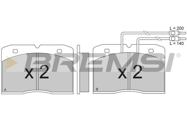 BREMSI Комплект тормозных колодок, дисковый тормоз BP2275