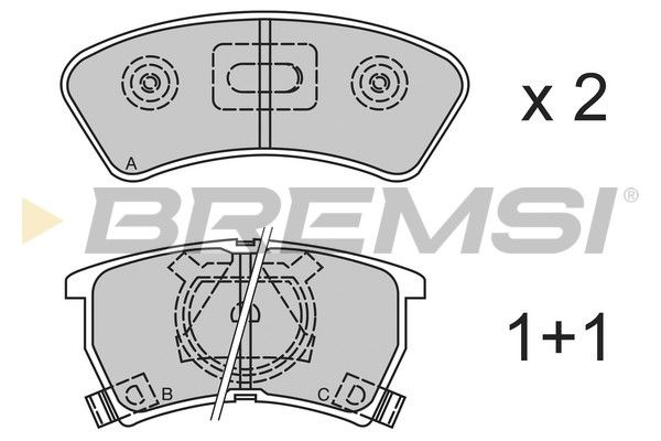 BREMSI Комплект тормозных колодок, дисковый тормоз BP2352