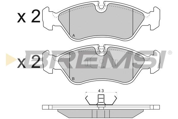 BREMSI Комплект тормозных колодок, дисковый тормоз BP2417